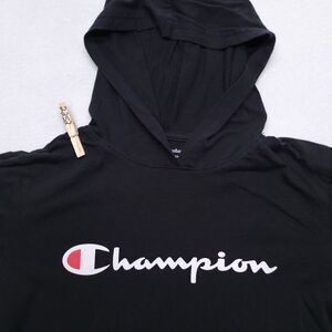 Champion Hooded Long Sleeve Sweatshirt Youth Boys Size Large L Black White